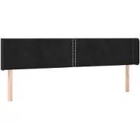 vidaXL Hoofdbord met randen 163x16x78/88 cm fluweel zwart