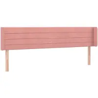 vidaXL Hoofdbord met randen 203x16x78/88 cm fluweel roze