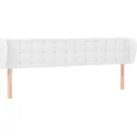 vidaXL Hoofdbord met randen 183x23x78/88 cm kunstleer wit
