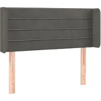 vidaXL Hoofdbord met randen 93x16x78/88 cm fluweel donkergrijs