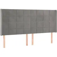 vidaXL Hoofdbord met randen 183x16x118/128 cm fluweel lichtgrijs