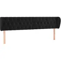 vidaXL Hoofdbord met randen 203x23x78/88 cm fluweel zwart