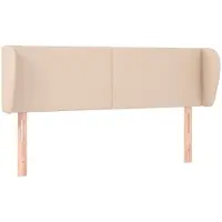 vidaXL Hoofdbord met randen 147x23x78/88 cm kunstleer cappuccinokleur