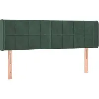 vidaXL Hoofdbord met randen 147x16x78/88 cm fluweel donkergroen