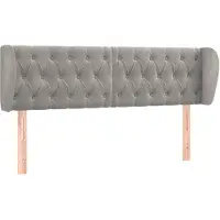 vidaXL Hoofdbord met randen 163x23x78/88 cm fluweel lichtgrijs