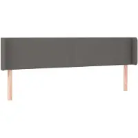 vidaXL Hoofdbord met randen 163x16x78/88 cm kunstleer grijs