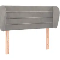vidaXL Hoofdbord met randen 93x23x78/88 cm fluweel lichtgrijs