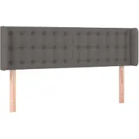 vidaXL Hoofdbord met randen 147x16x78/88 cm kunstleer grijs
