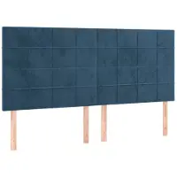 vidaXL Hoofdbord donkerblauw 160x5x118/128 cm fluweel