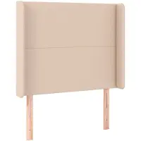 vidaXL Hoofdbord met randen 103x16x118/128cm kunstleer cappuccinokleur