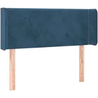 vidaXL Hoofdbord met randen 103x16x78/88 cm fluweel donkerblauw