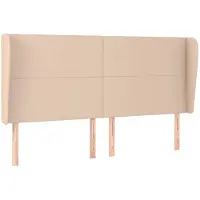 vidaXL Hoofdbord met randen 163x23x118/128cm kunstleer cappuccinokleur