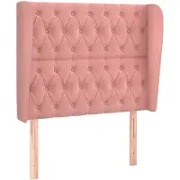 vidaXL Hoofdbord met randen 103x23x118/128 cm fluweel roze