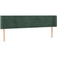 vidaXL Hoofdbord met randen 163x16x78/88 cm fluweel donkergroen