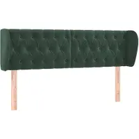 vidaXL Hoofdbord met randen 163x23x78/88 cm fluweel donkergroen