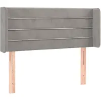 vidaXL Hoofdbord met randen 83x16x78/88 cm fluweel lichtgrijs