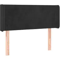 vidaXL Hoofdbord met randen 103x16x78/88 cm fluweel zwart