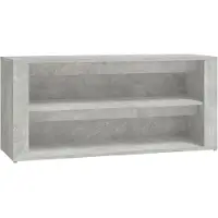 vidaXL Schoenenrek 100x35x45 cm bewerkt hout betongrijs