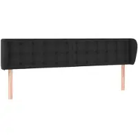 vidaXL Hoofdbord met randen 203x23x78/88 cm kunstleer zwart