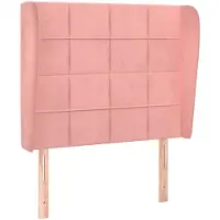 vidaXL Hoofdbord met randen 93x23x118/128 cm fluweel roze