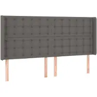 vidaXL Hoofdbord met randen 203x16x118/128 cm kunstleer grijs
