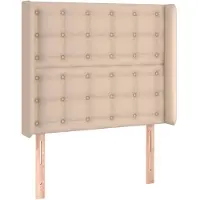 vidaXL Hoofdbord met randen 83x16x118/128 cm kunstleer cappuccinokleur