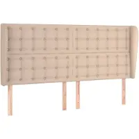vidaXL Hoofdbord met randen 183x23x118/128cm kunstleer cappuccinokleur