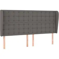 vidaXL Hoofdbord met randen 163x23x118/128 cm kunstleer grijs