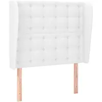 vidaXL Hoofdbord met randen 83x23x118/128 cm kunstleer wit