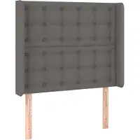 vidaXL Hoofdbord met randen 103x16x118/128 cm kunstleer grijs