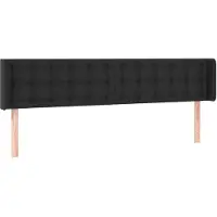 vidaXL Hoofdbord met randen 163x16x78/88 cm kunstleer zwart