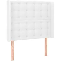 vidaXL Hoofdbord met randen 83x16x118/128 cm kunstleer wit
