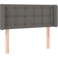 vidaXL Hoofdbord met randen 93x16x78/88 cm kunstleer grijs