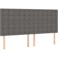 vidaXL Hoofdbord grijs 180x5x118/128 cm kunstleer