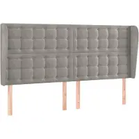 vidaXL Hoofdbord met randen 163x23x118/128 cm fluweel lichtgrijs