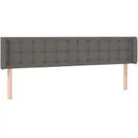 vidaXL Hoofdbord met randen 163x16x78/88 cm kunstleer grijs