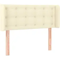 vidaXL Hoofdbord met randen 103x16x78/88 cm kunstleer crèmekleurig