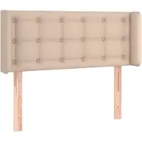 vidaXL Hoofdbord met randen 103x16x78/88 cm kunstleer cappuccinokleur