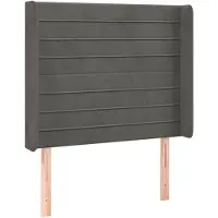 vidaXL Hoofdbord met randen 93x16x118/128 cm fluweel donkergrijs