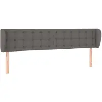 vidaXL Hoofdbord met randen 203x23x78/88 cm kunstleer grijs