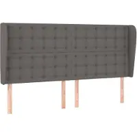 vidaXL Hoofdbord met randen 183x23x118/128 cm kunstleer grijs