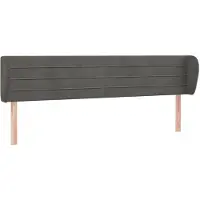 vidaXL Hoofdbord met randen 163x23x78/88 cm fluweel donkergrijs