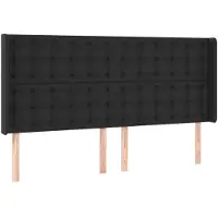 vidaXL Hoofdbord met randen 183x16x118/128 cm kunstleer zwart