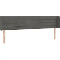 vidaXL Hoofdbord met randen 203x16x78/88 cm fluweel donkergrijs