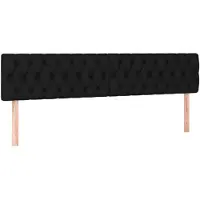 vidaXL Hoofdborden 200x7x78/88 cm stof zwart