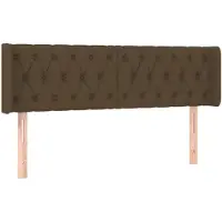 vidaXL Hoofdbord met randen 147x16x78/88 cm stof donkerbruin