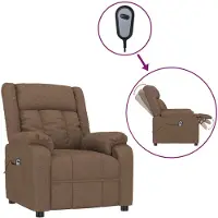 vidaXL Fauteuil verstelbaar elektrisch stof bruin