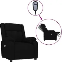 vidaXL Fauteuil verstelbaar elektrisch stof zwart