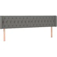 vidaXL Hoofdbord met randen 203x16x78/88 cm stof donkergrijs