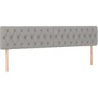 vidaXL Hoofdborden 180x7x78/88 cm stof lichtgrijs